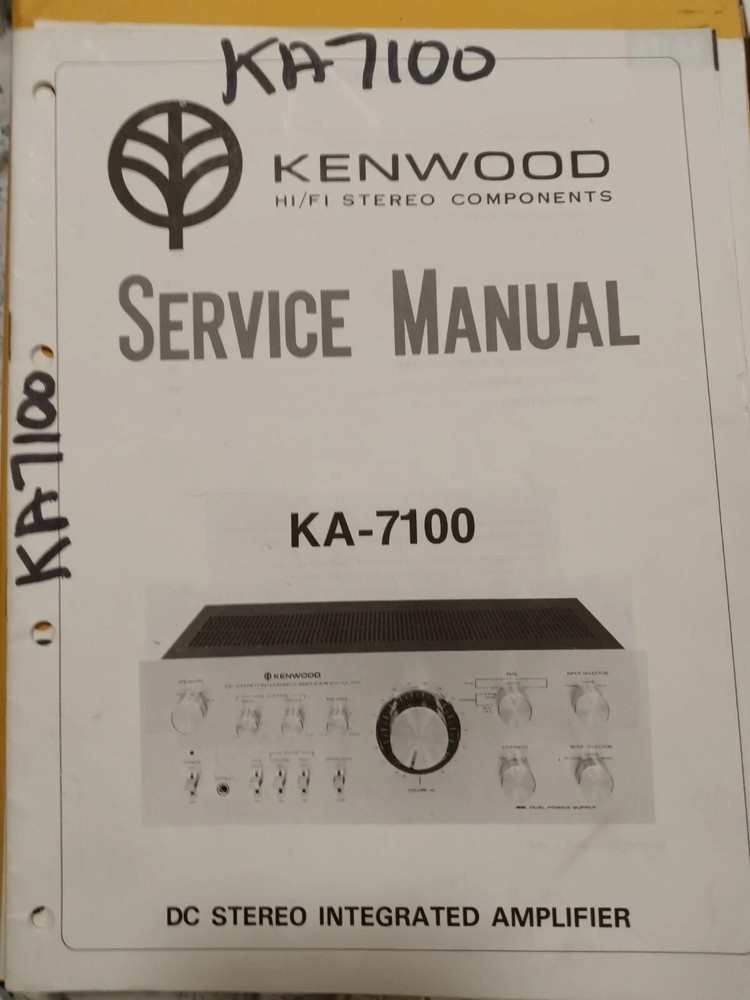 KENWOOD KA-7100 Amplifier Service Manual Original HSQ