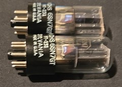 SYLVANIA 6SN7 GT VT-231 TUBE JAN CHS 1940s TOUGH DOG WHITE LABEL MATCHED SET