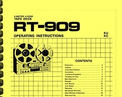 Pioneer RT-909 Reel to Reel Tape Deck OWNER’S MANUAL & SERVICE MANUAL