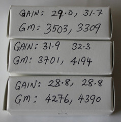 3 X Amperex Bugle Boy 6DJ8 / ECC88 tubes, made in Holland, Tested Excellent (47)