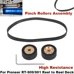 FOR PIONEER RT-909 RT-901 REEL TO REEL PAIR PINCH ROLLER & WRENCH TOOL,BELT KIT