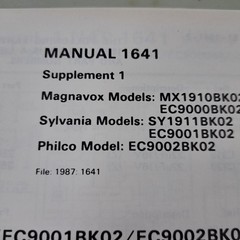 NAP Sylvania Magnavox Philco Stereo Systems Manual 1987 Illustrated 1641