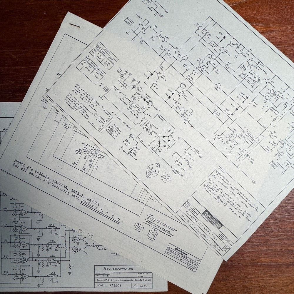 VINTAGE SOUNDCRAFTSMEN MISC AMPLIFIER/POWER SUPPLY SCHEMATICS