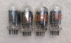 Very Strong Quad RCA 12AU7A Clear Top Grey Plate Side [] Getter