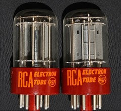 RCA 5692 6SN7 GT TUBE 1960s 10,000 HOUR RED BASE MATCHING SET NIB