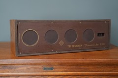 Telefunken HI-FI Loudspeaker 2302 for stereo radio Western Germany Vintage wood