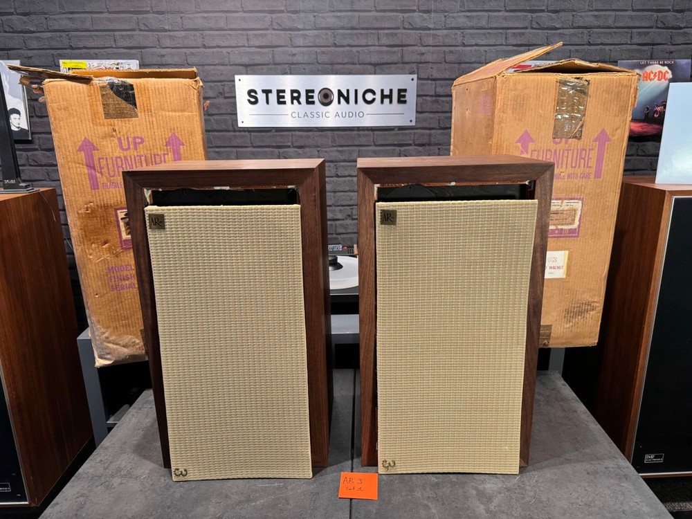 Acoustic Research AR-3 Oiled Walnut Iconic Speakers – Restored -with orig. Boxes