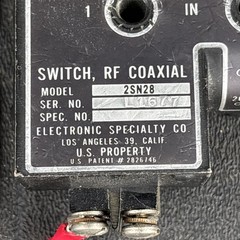 Vintage Switch, RF Coaxial 2SN28 Electronic Specialty Co. USA GUARANTEED