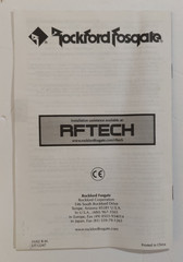 Rockford Fosgate Punch FRC Series Installation & Operation Manual