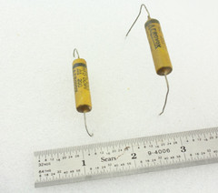 NOS Qty 2 Aerovox .01uF 10% 200V Capacitors Matched Pair Paper Wax Tone Caps USA