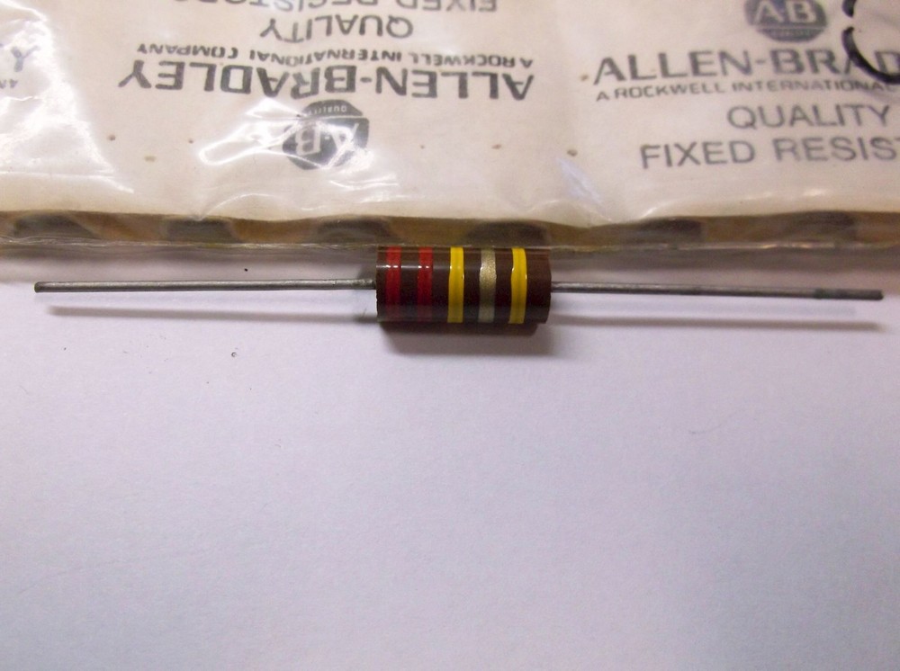 1 ALLEN BRADLEY Carbon Comp Resistor RCR 220k 5% 2 watt