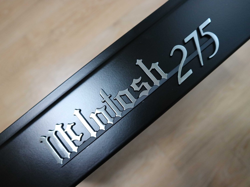 McINTOSH MC275 BLACK+BRUSHED LOGO EMBLEM LABEL BADGE – New Reproduction for DIY