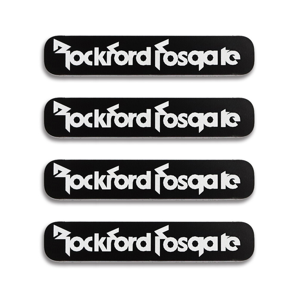 Rockford Fosgate Speaker Badge Aluminum Logo 63.5mm(2.5″)X12.7mm(0.5″)