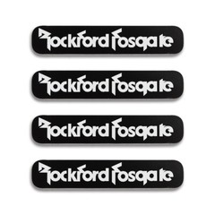 Rockford Fosgate Speaker Badge Aluminum Logo 63.5mm(2.5″)X12.7mm(0.5″)