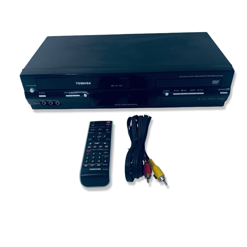 TOSHIBA DVD/VCR VHS Combo Player w/Remote Control & AV Cord SD-KV260KU *Tested*