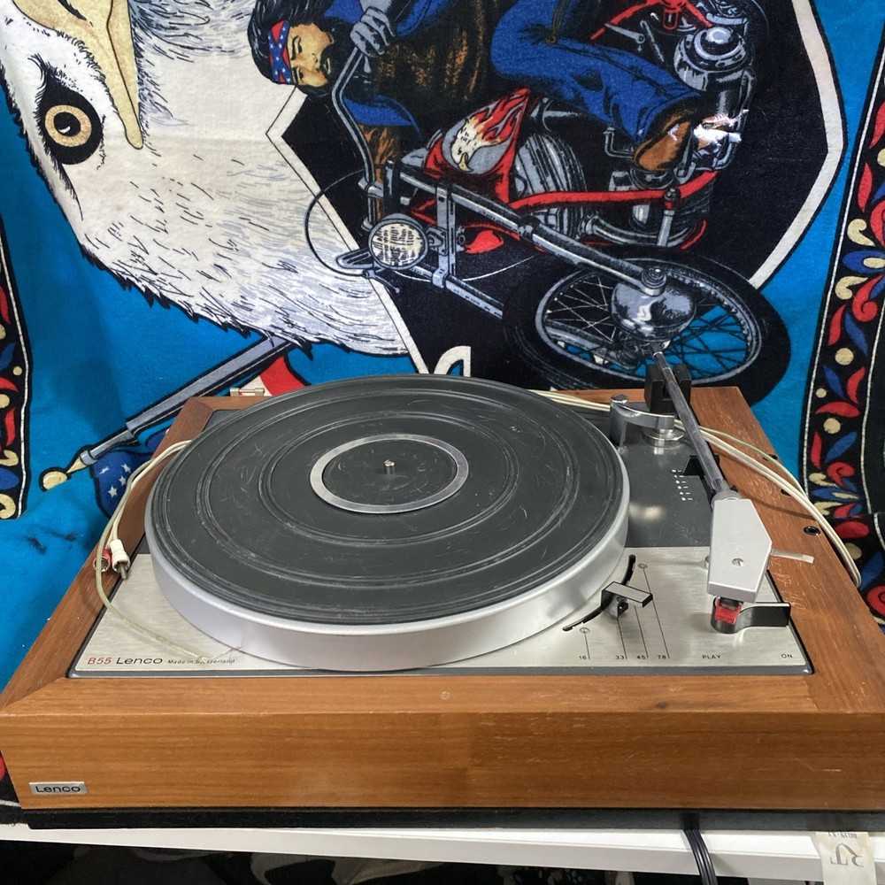 Lenco B55 Vintage Turntable Working No Belt Or Cover Selling For Parts Read