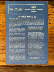 SAE Model 5000 Noise Reduction Owners / User Manual *Original* #2