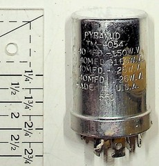 Pyramid Vintage Capacitor TM-4054 TMQ-20 Silver Tone Electronic Component NOS