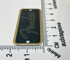 Fender Spaghetti Logo for Amp or Case Badge Custom Made Black/Gold Aluminum