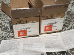 NOS NIB OEM PAIR JBL 2402H Pro Drivers 8 OHM Boxes, Packaging, Papers, Screws