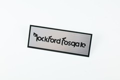 Rockford Fosgate Silver brushed aluminum Speaker Custom Logo Badge 106mmX39mm