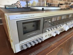 🍊Vintage 1980 JC Penney AM/FM Cassette Player/Recorder Turntable Combo HELP!