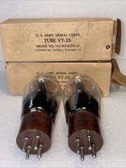 Matched Pair GE VT-25 Type 10 Vacuum Tubes Same Date TV7 Strong #3