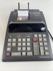 Vintage CASIO DL-210L 2-Color Ribbon Print Calculator Works Plus 46 Paper Rolls