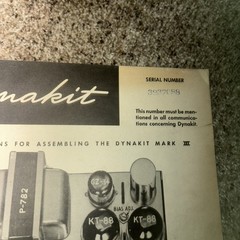 DYNACO DYNAKIT MARK III INSTRUCTIONS – ORIGINAL