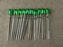 10 New GREEN FROSTED 8v 12v Grain-of-Wheat LED Light 10v Lamp Bulb 4MM Bare Wire