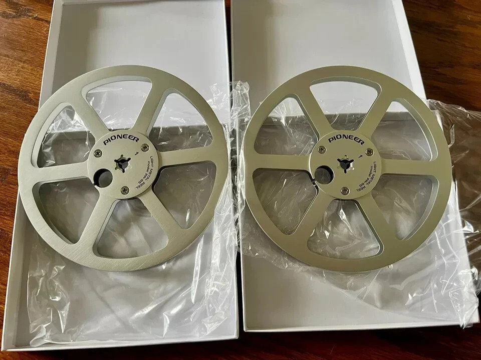 New One Pair Pioneer silvery 7” Tape Reel Light Metal Aluminum Take Up Reel