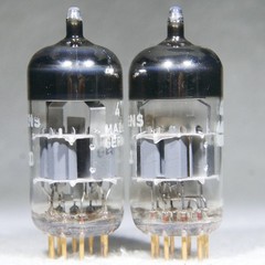 Matched Pair Siemens CCa (=E88CC/6922) A-Frame Getter Gold Pin Germany 1973