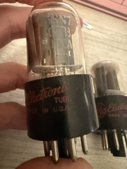 NOS Matched Quad GE 6SN7 GTB Red Label Side Getters OLD STOCK 60s