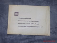 Vintage OEM Complete Dual Turntable 1229Q User and service manuals