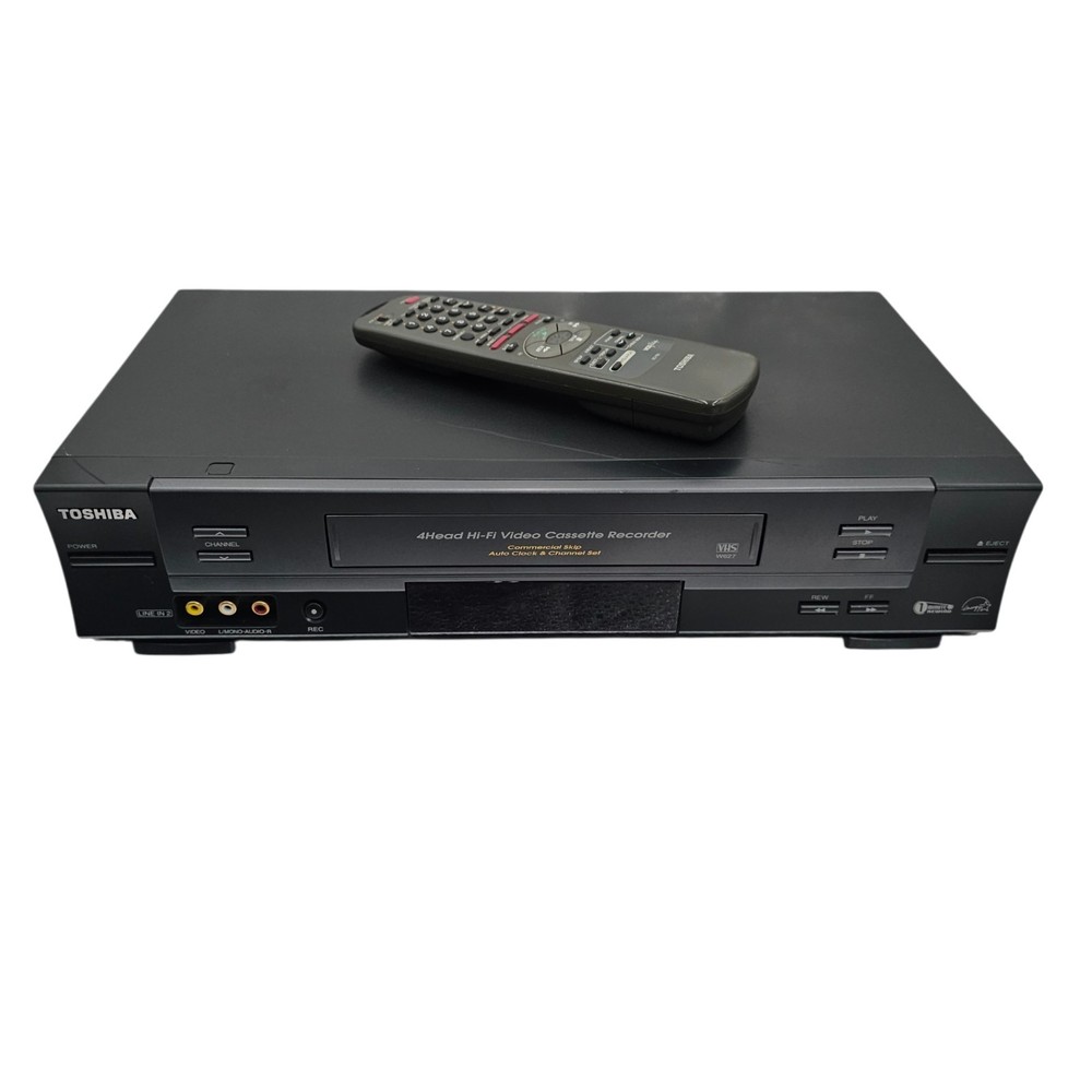 Toshiba W-627 4-Head Hi-Fi VHS VCR Video Cassette Recorder w/ Remote Tested