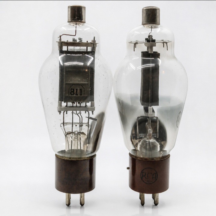 Pair of 811 transmitting tubes: one JAN Sylvania CHS 811 / 1 RCA /HICKOCK