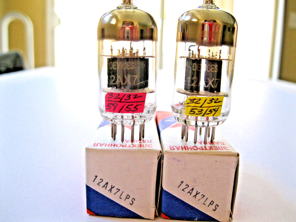 2 SOVTEK 12AX7LPS/ECC83/12AX7 VACUUM TUBES TV-7 TESTED.
