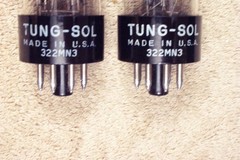 Two, Tung-Sol USA 6SN7GTB, TALL bottle, D-getter, match date pair, 6SN7GT eq