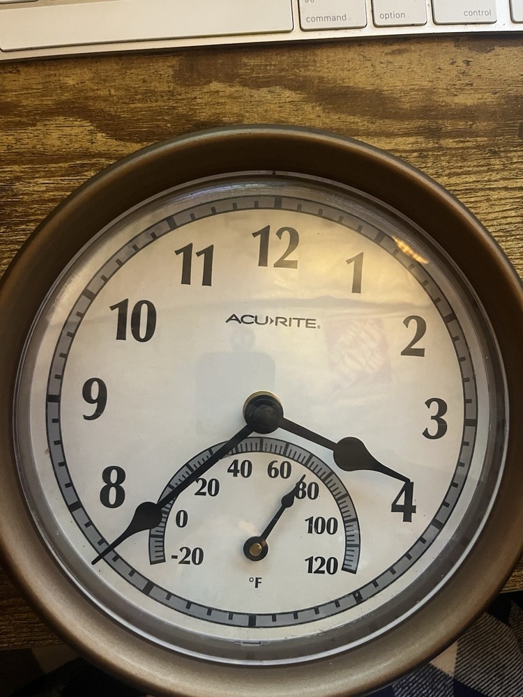 Acu-Rite Indoor Outdoor 8.5″ Quartz Clock-Thermometer