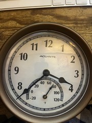 Acu-Rite Indoor Outdoor 8.5″ Quartz Clock-Thermometer