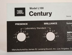 Pair of JBL L100 Century Aluminum Label Badges Replacement 1-Year Warranty