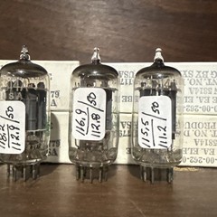 Matching Quad Sylvania JAN 5814A Audio Tubes NOS NIB TV7 Tested Very Strong