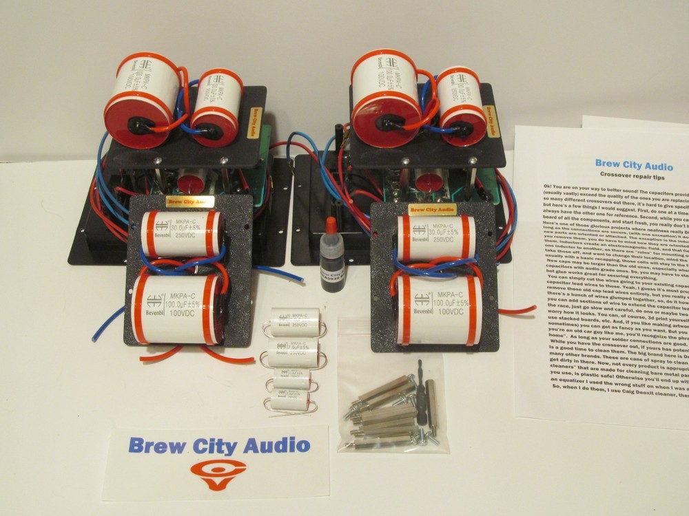 Capacitor recap re-cap kit for Cerwin Vega DX9 DX-9 DX7 crossover restoration