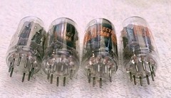Very Strong Quad RCA 12AU7A Clear Top Grey Plate Side [] Getter