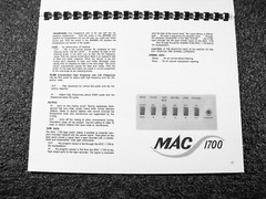 ONE BRAND NEW COPY OF MCINTOSH MAC1700 STEREO RECEIVER OWNER’S MANUAL