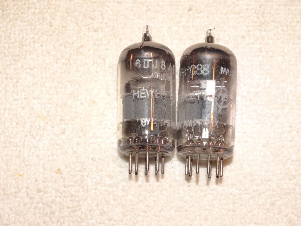 2 x 6DJ8/E88CC Amperex/HP Tubes*Small O Getter*Very Strong Matched Pair*#20