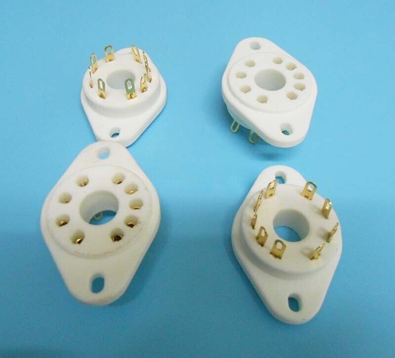 2 pcs Gold Plated 9-pin tubes socket for siemens RS1003 F2A and RF tubes
