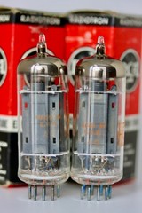 PAIR 12BH7A 7032 RCA MATCHED-PAIR AUDIO TUBES 1960s CRYSTAL-CLEAR TROPHY NOS NIB