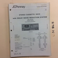 JC Penney 683 3530 Service Manual Original Repair Book Stereo Tape Player