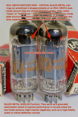 PAIR 12BH7A 7032 RCA MATCHED-PAIR AUDIO TUBES 1960s CRYSTAL-CLEAR TROPHY NOS NIB
